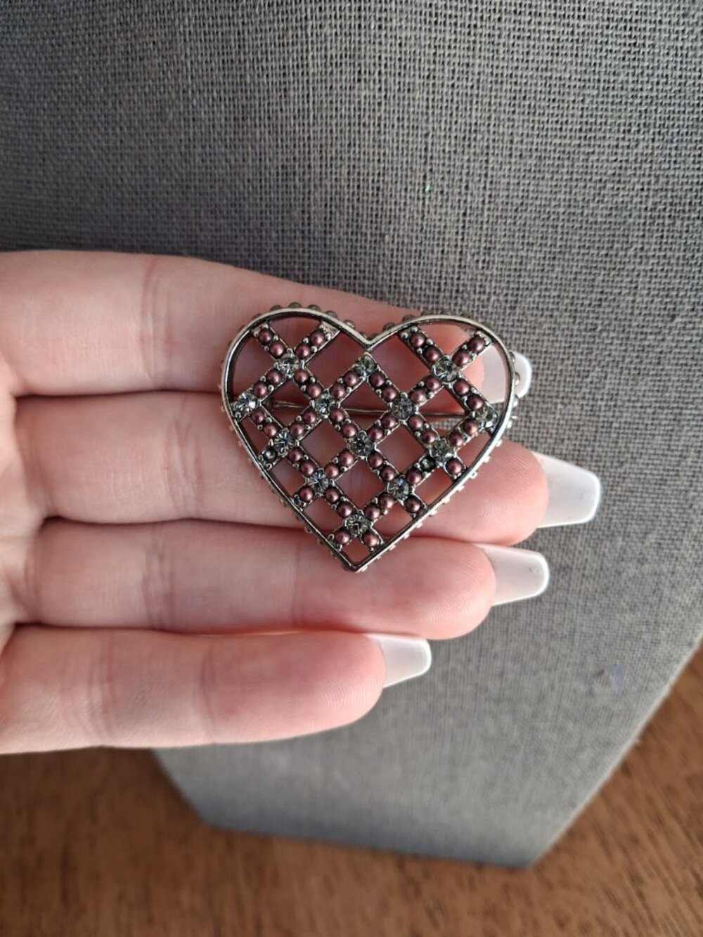 LC Heart brooch
